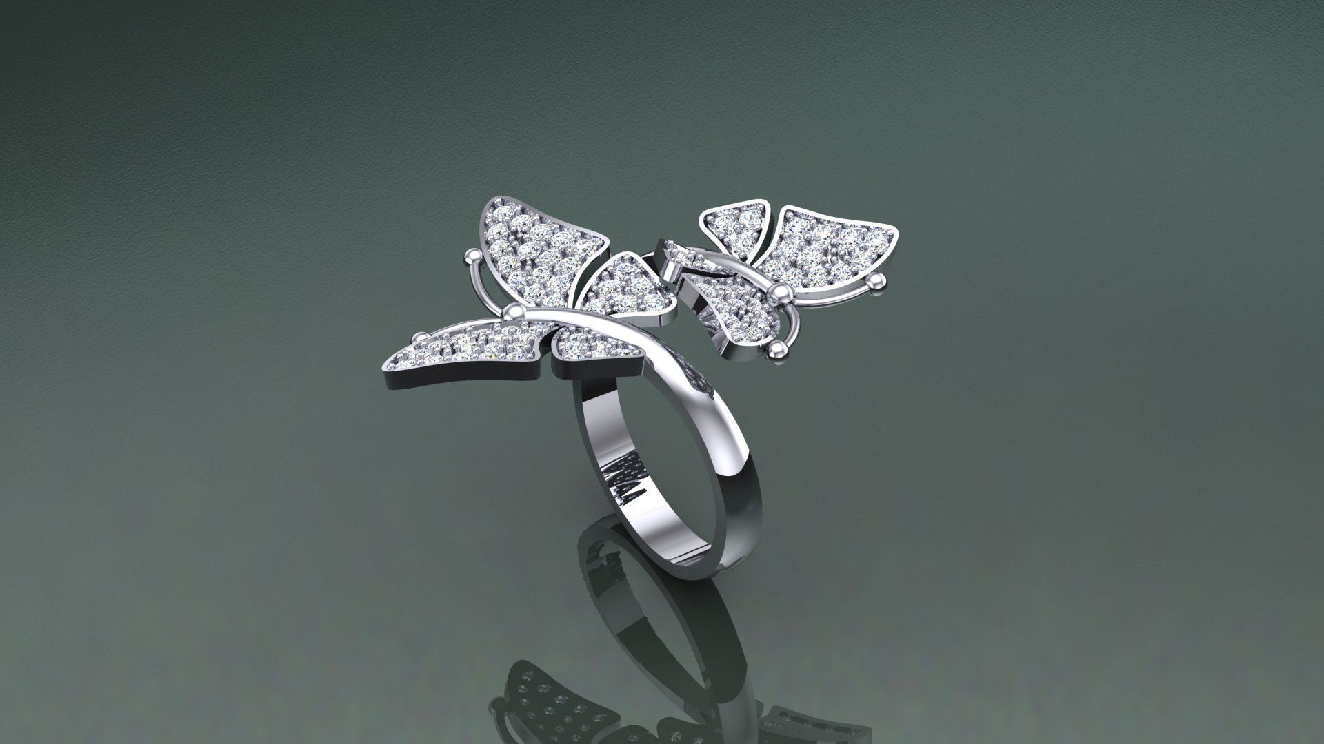 Ring Butterfly Free 3D print model_3