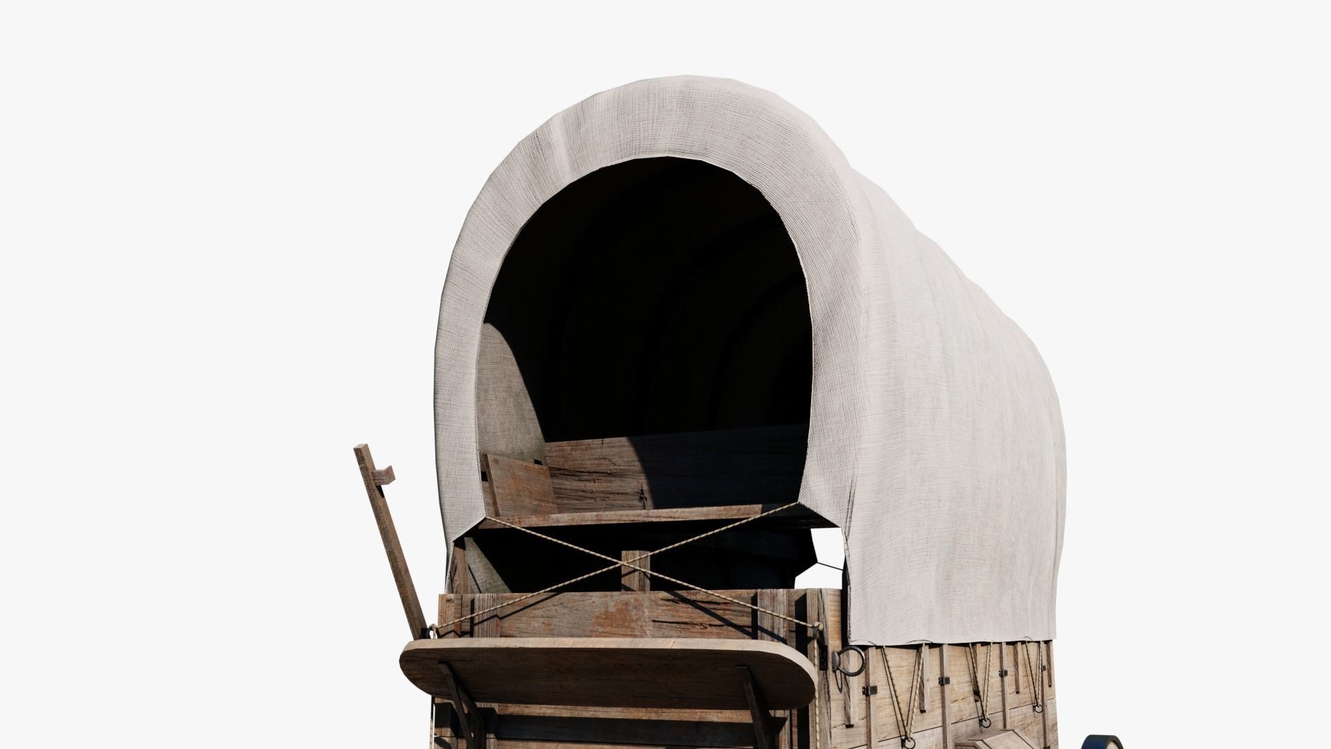 Western Covered Wagon Low-poly 3D model_14