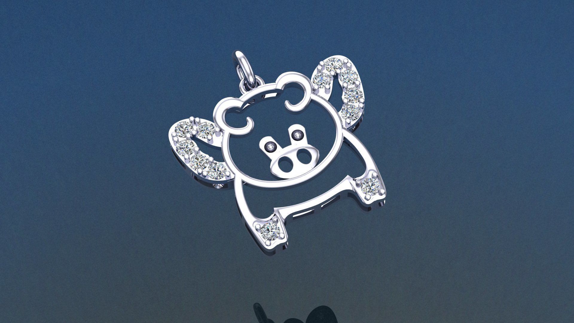 Pendant Pig D2 Free 3D print model_4