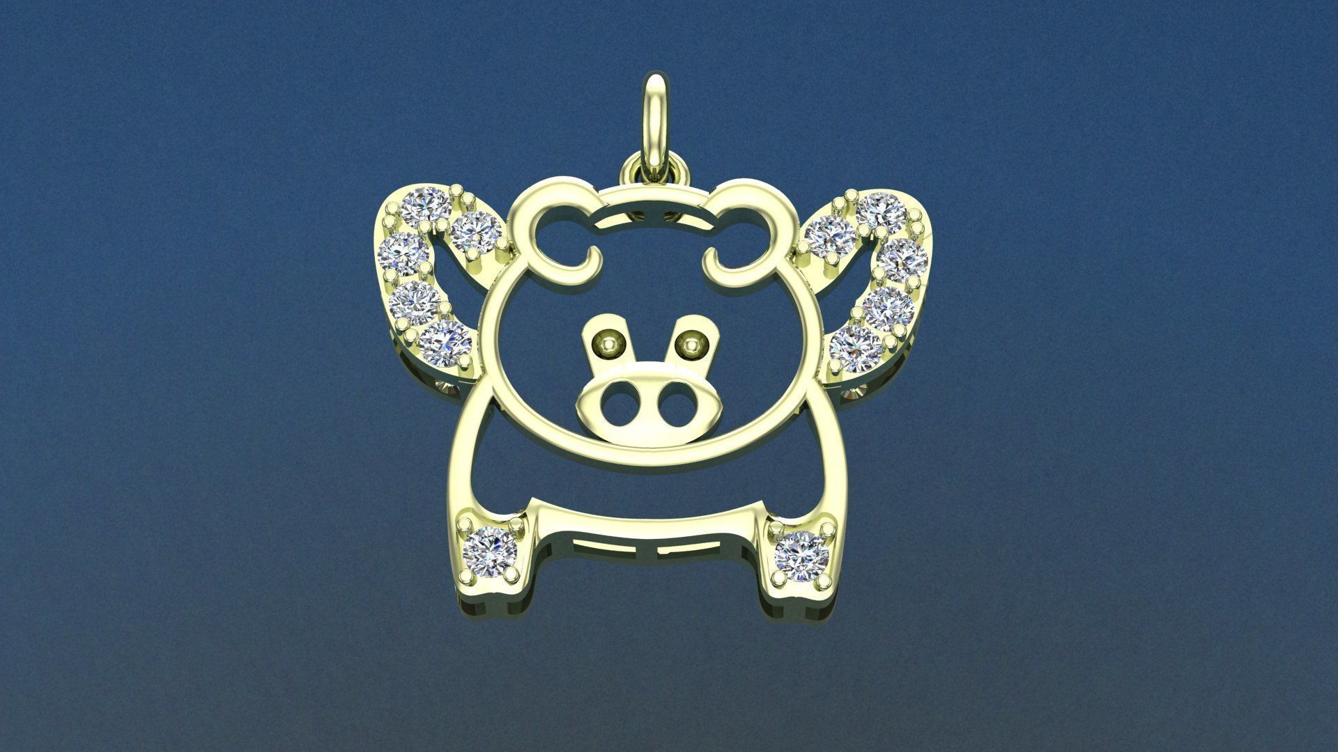 Pendant Pig D2 Free 3D print model_5