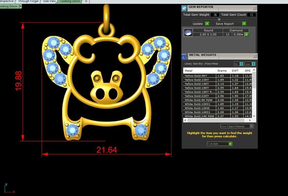 Pendant Pig D2 Free 3D print model_1