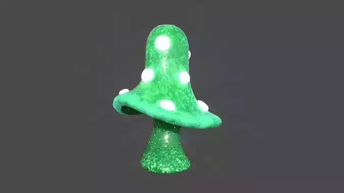 Fantasy Mushroom B04 Green - Scene Backdrop Design Low-poly 3D model