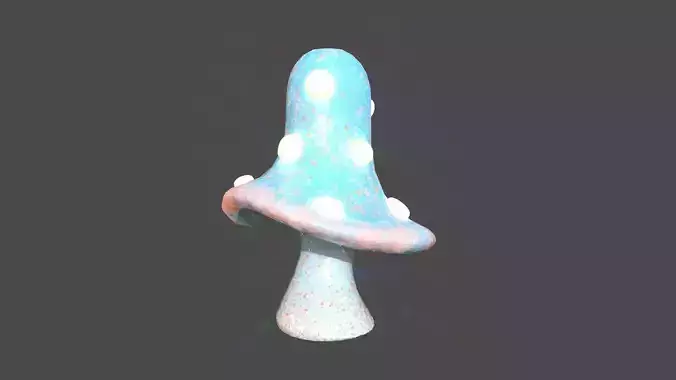 Fantasy Mushroom B05 Blue Orange - Scene Backdrop Design Low-poly 3D model