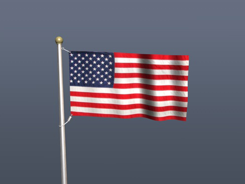 American Flag 3D model_1