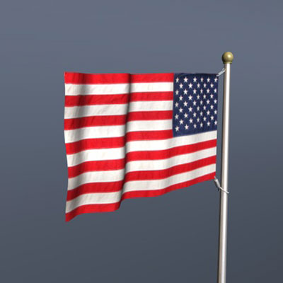American Flag 3D model_4