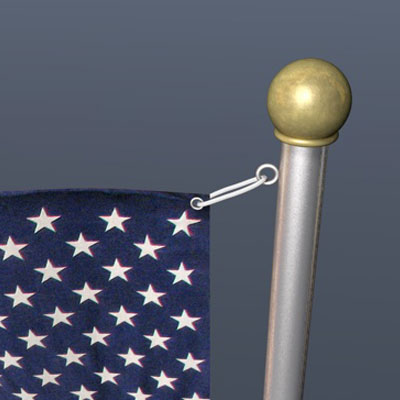 American Flag 3D model_5