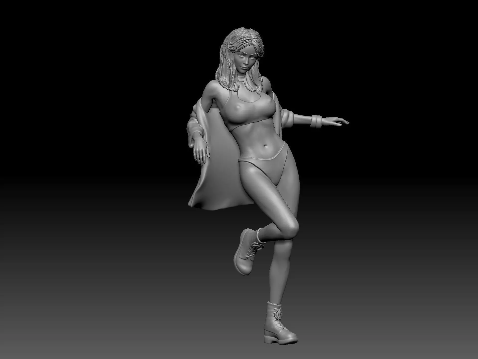lisa leaning 3D print model_0