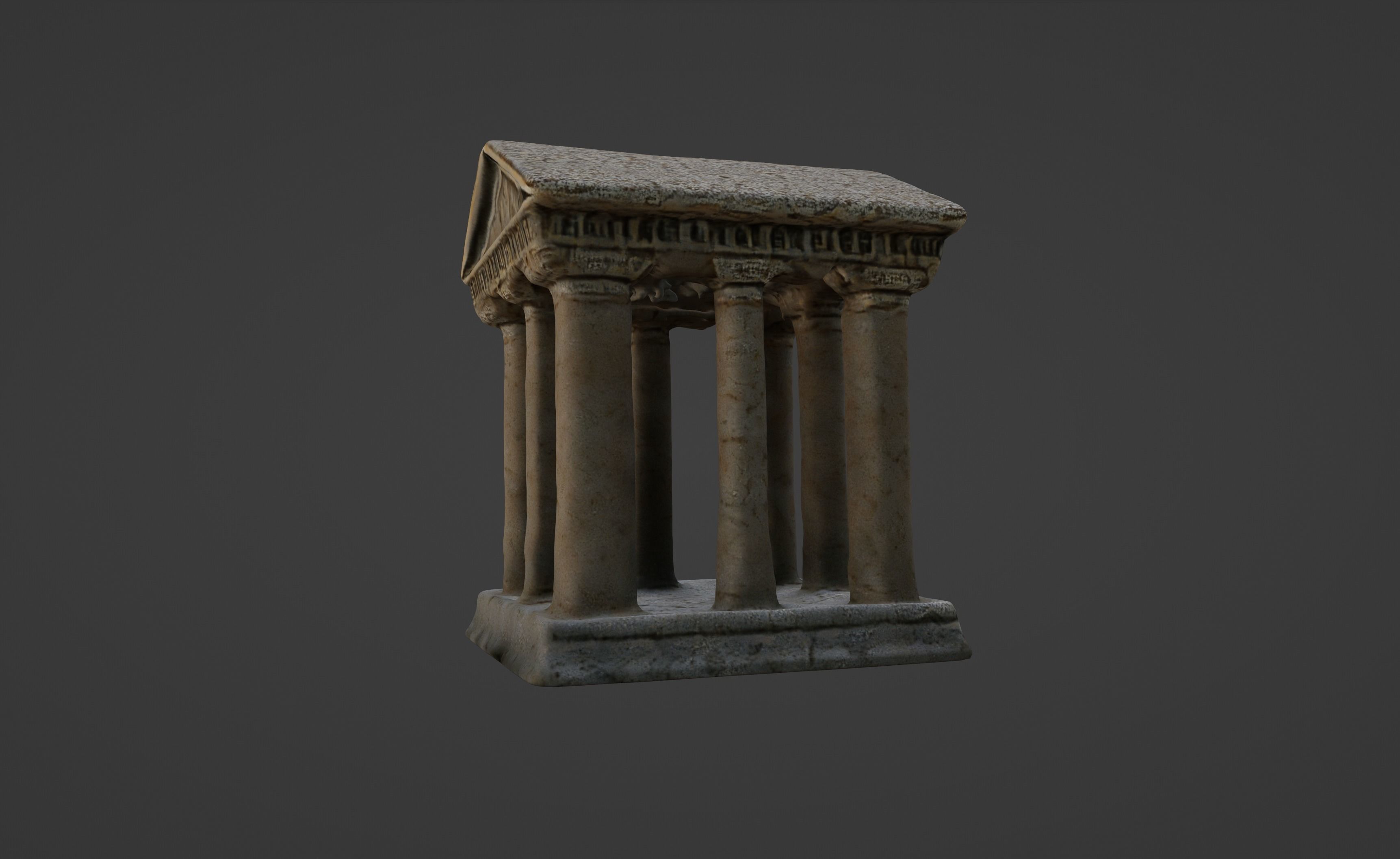 Ancient Pillars of Wisdom Classical Greek Temple Model 3D model_7