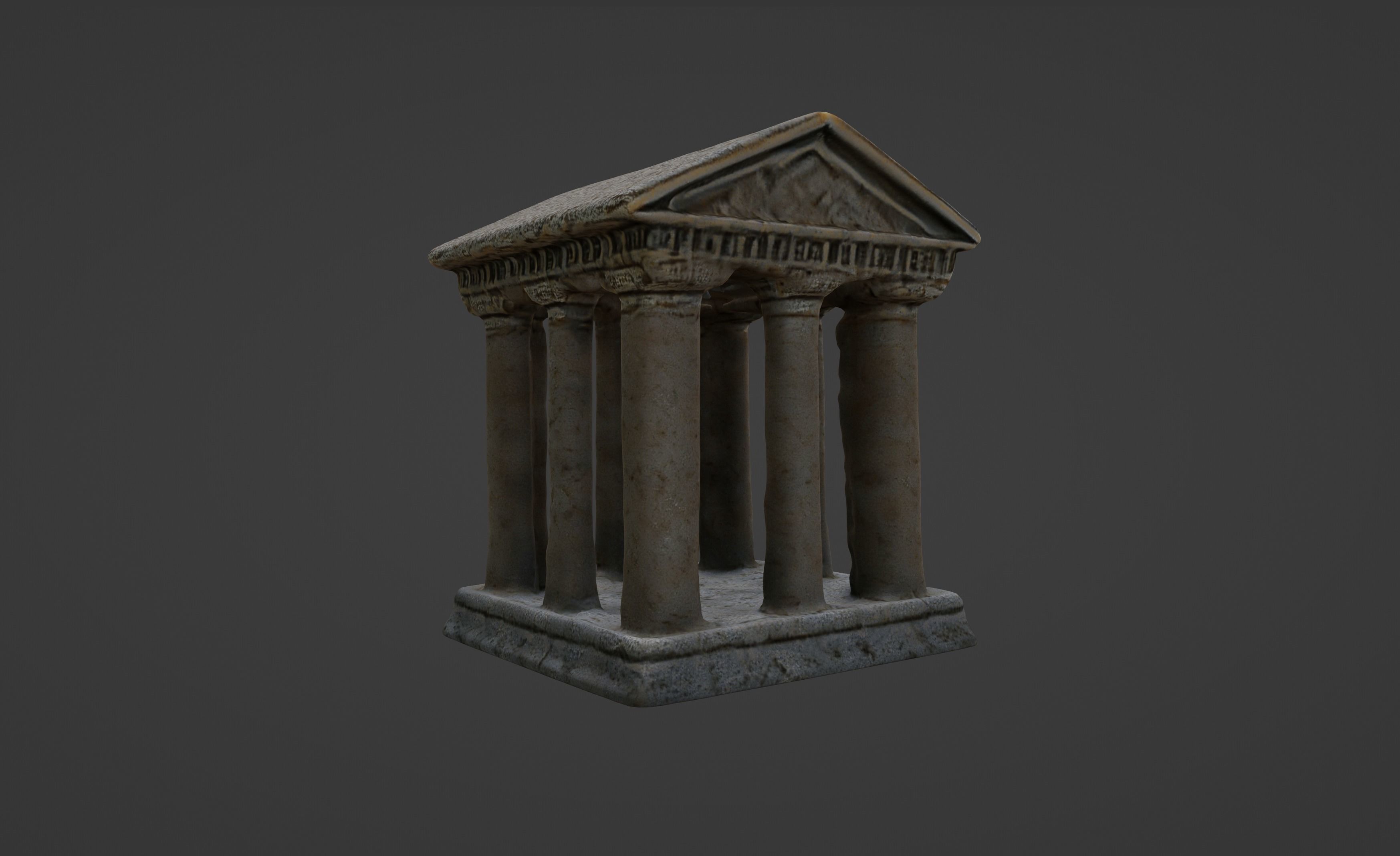 Ancient Pillars of Wisdom Classical Greek Temple Model 3D model_8