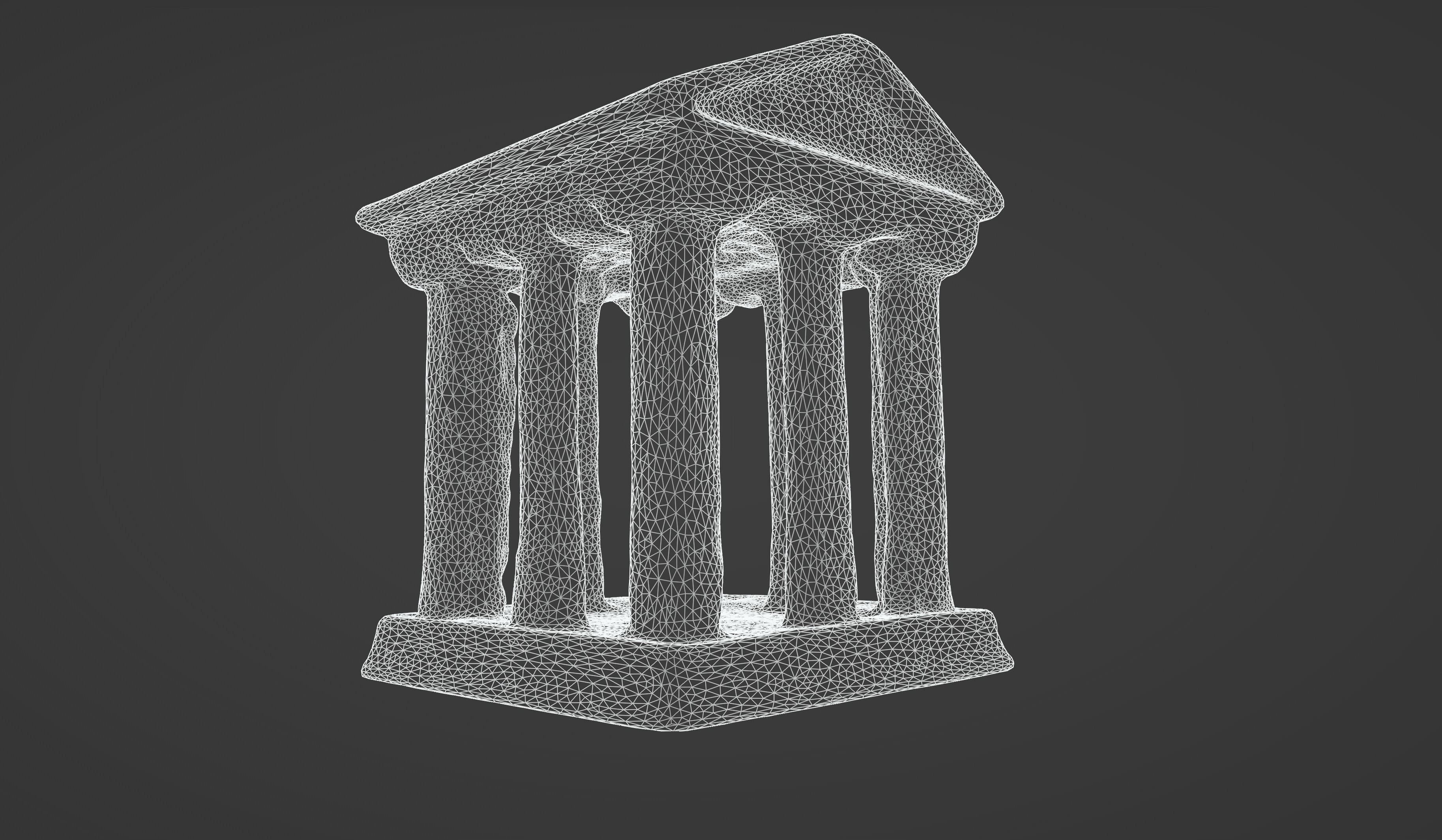 Ancient Pillars of Wisdom Classical Greek Temple Model 3D model_12