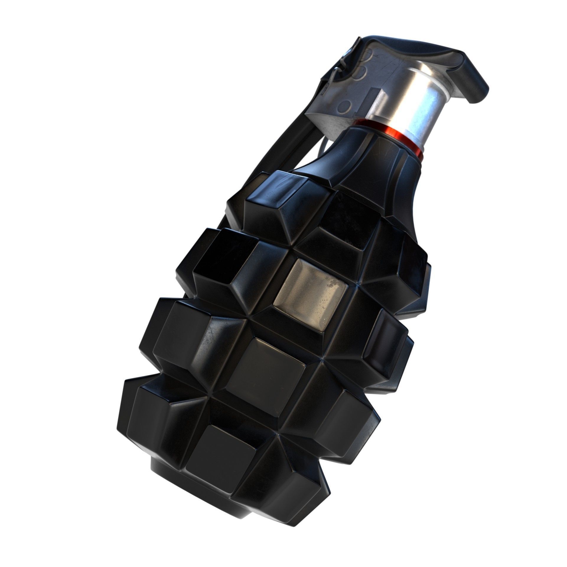 Grenade Mk 2 Fuse with Keyboard Buttons Low-poly 3D model_3