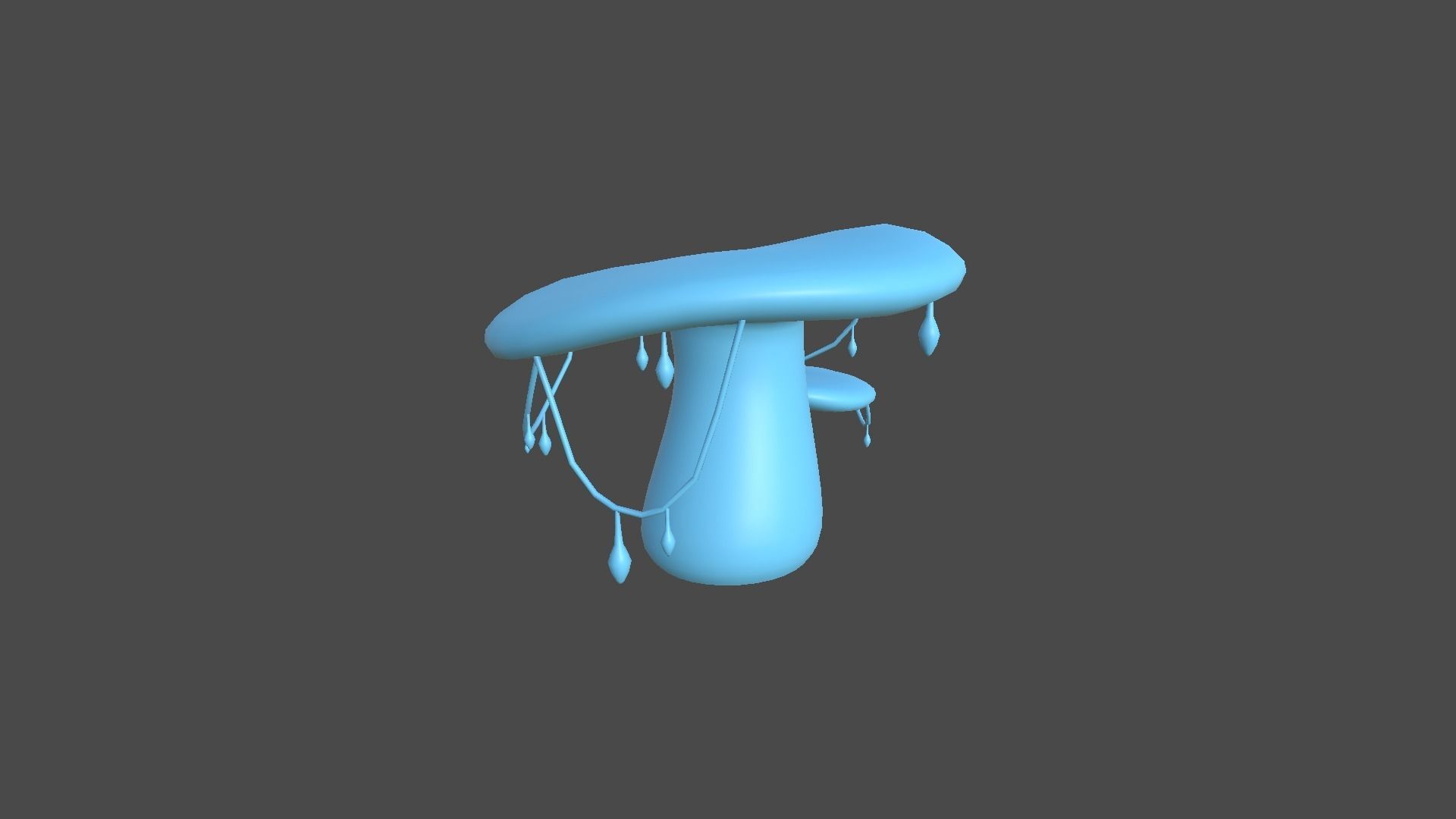 Fantasy Mushroom C05 Blue Orange - Scene Backdrop Design Low-poly 3D model_13