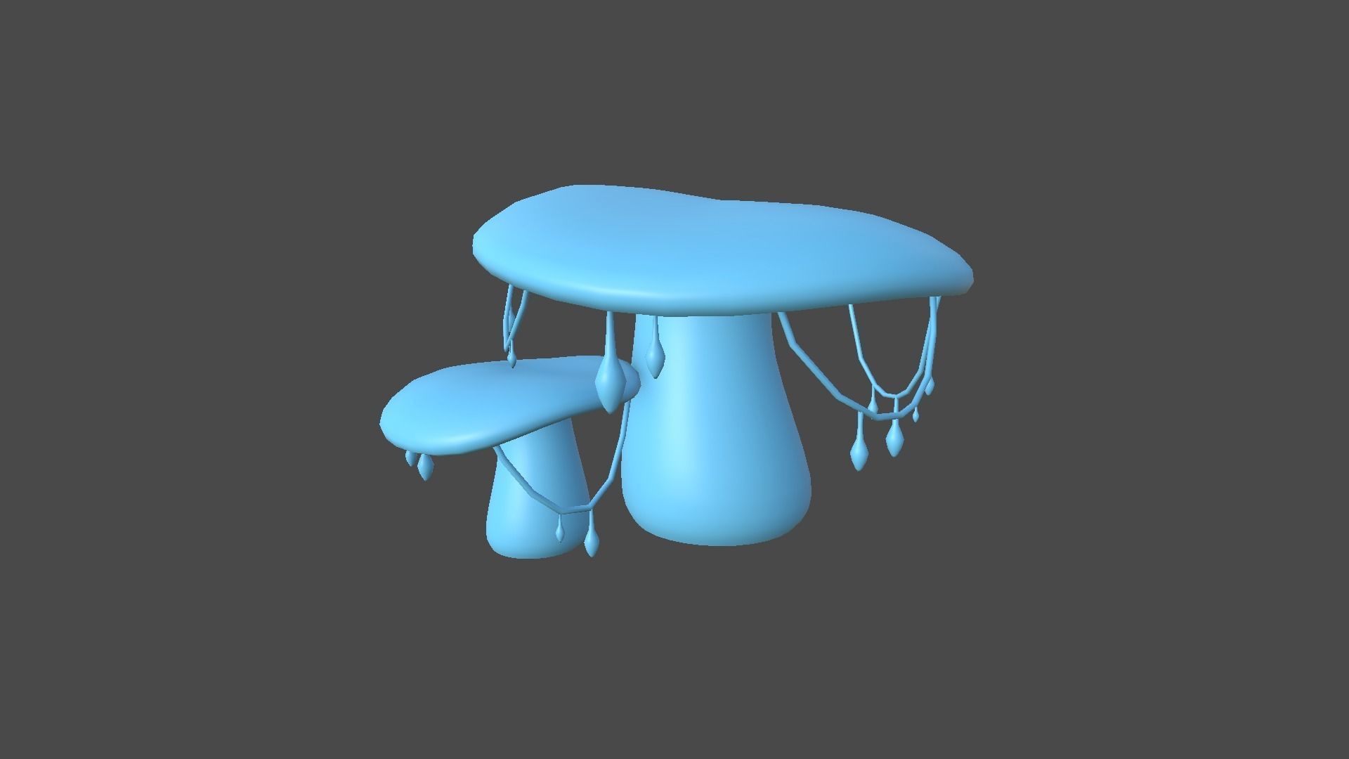Fantasy Mushroom C05 Blue Orange - Scene Backdrop Design Low-poly 3D model_7