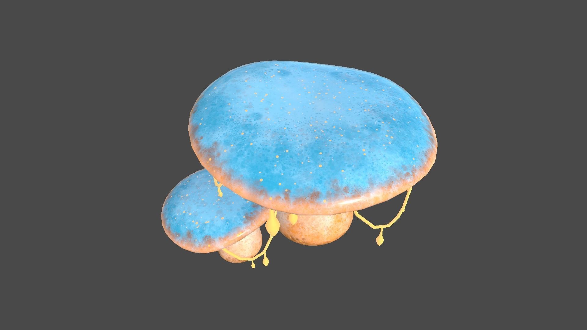 Fantasy Mushroom C05 Blue Orange - Scene Backdrop Design Low-poly 3D model_1
