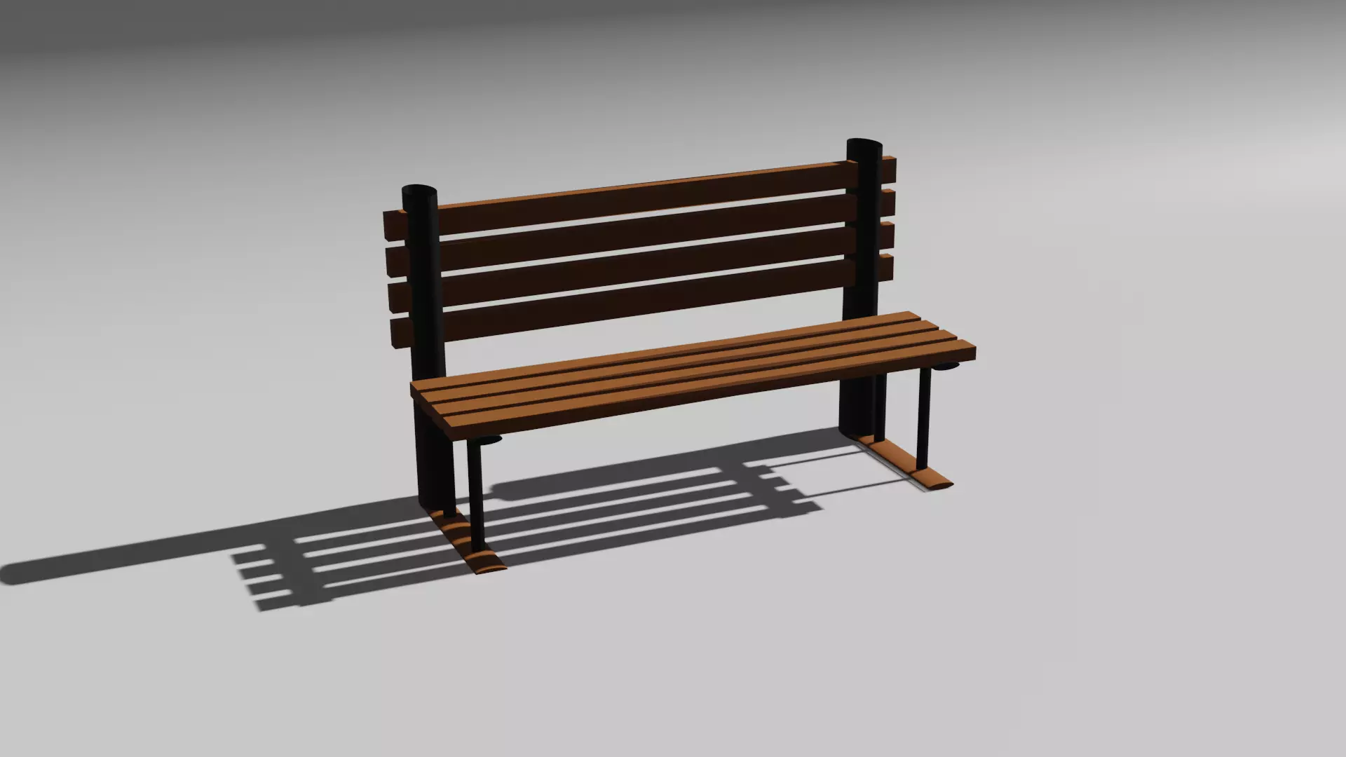 park bench Free low-poly 3D model