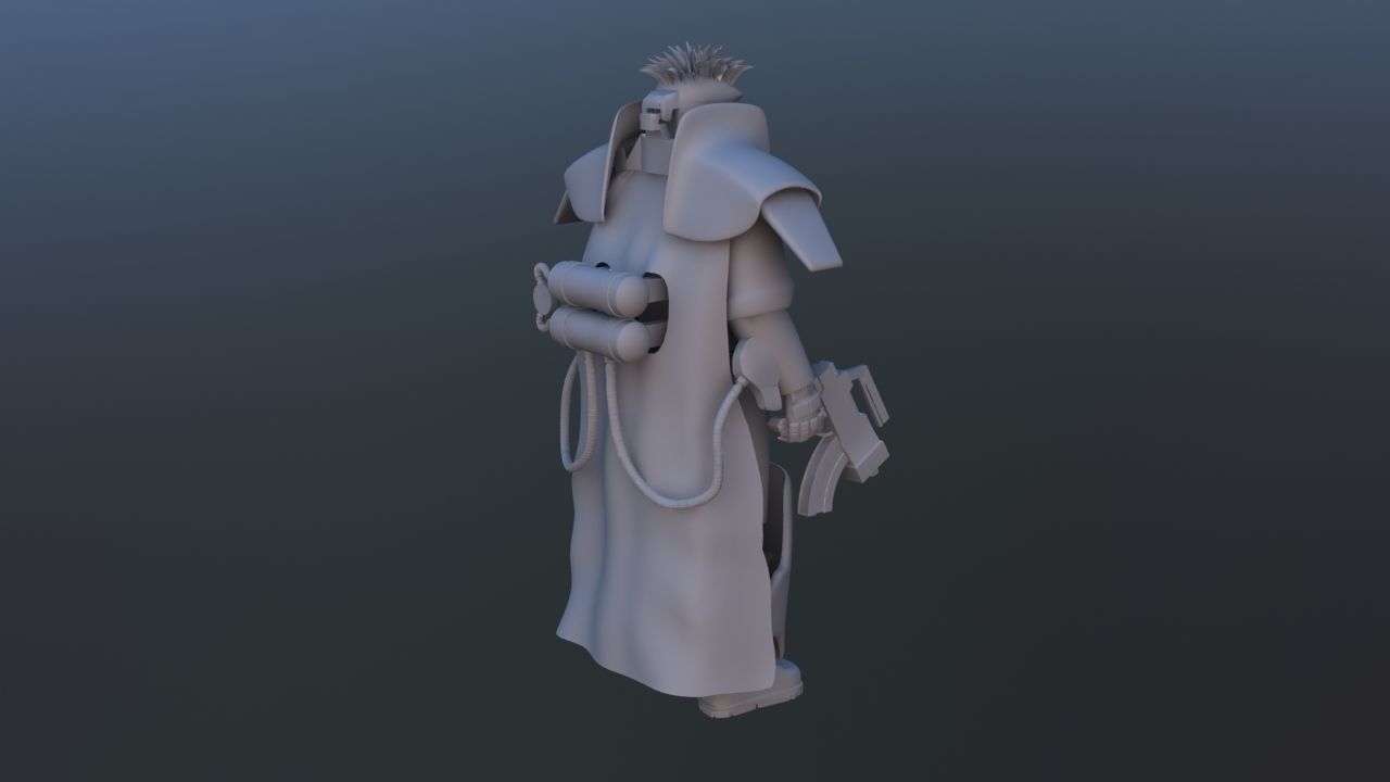 Futuristic Soldier 3D model_18