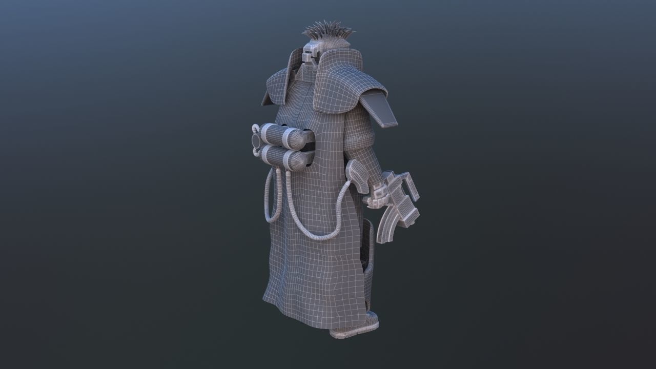 Futuristic Soldier 3D model_32