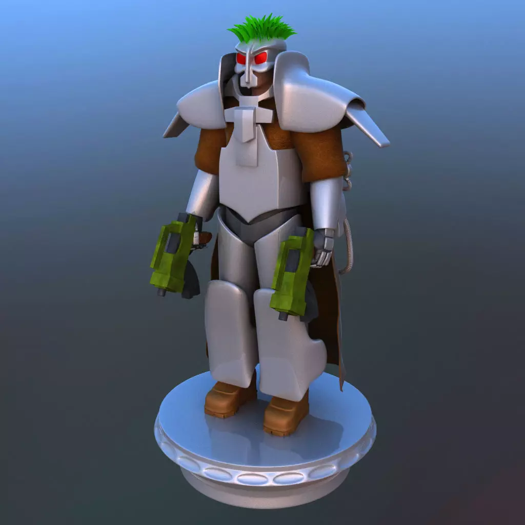 Futuristic Soldier 3D model_0