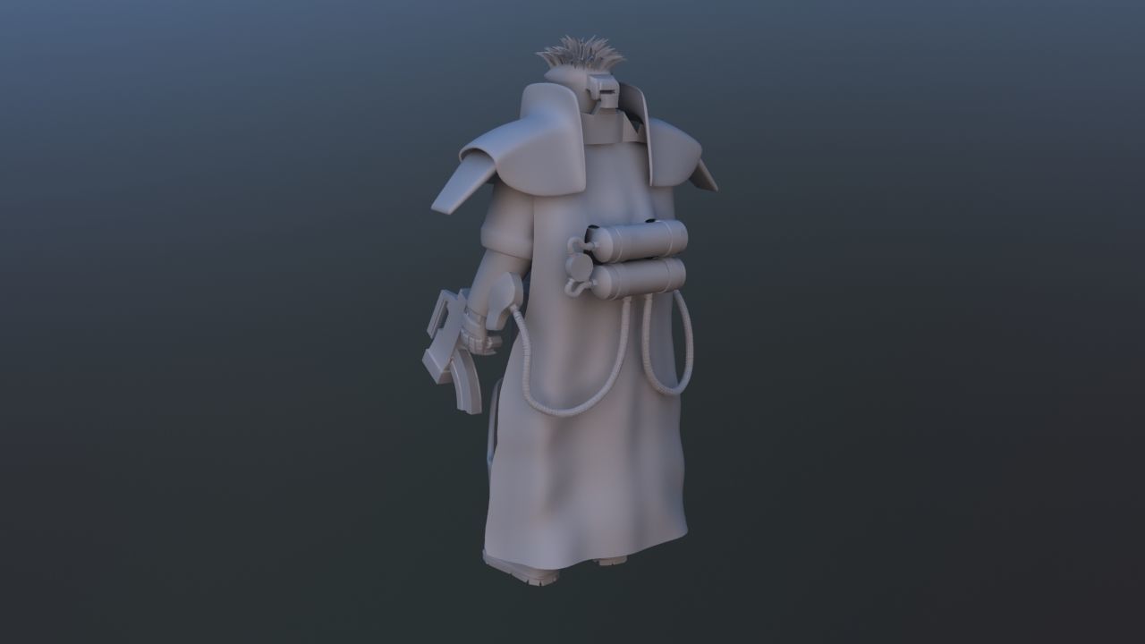 Futuristic Soldier 3D model_16