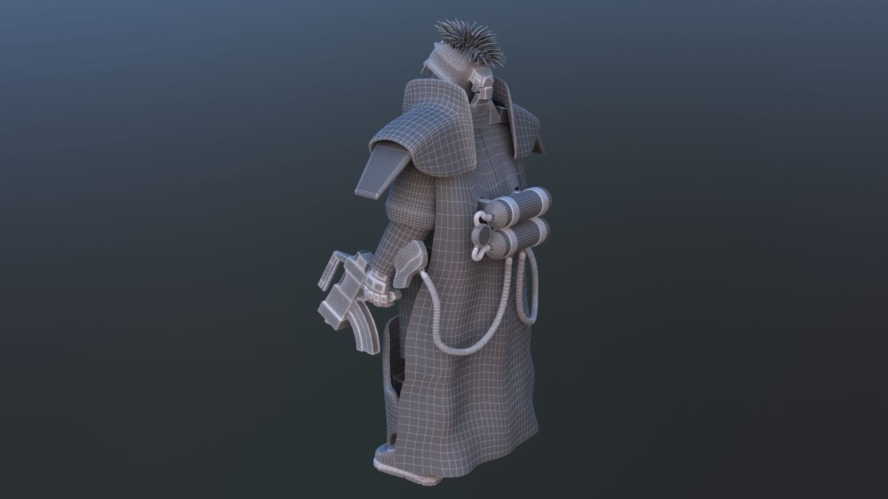 Futuristic Soldier 3D model_36