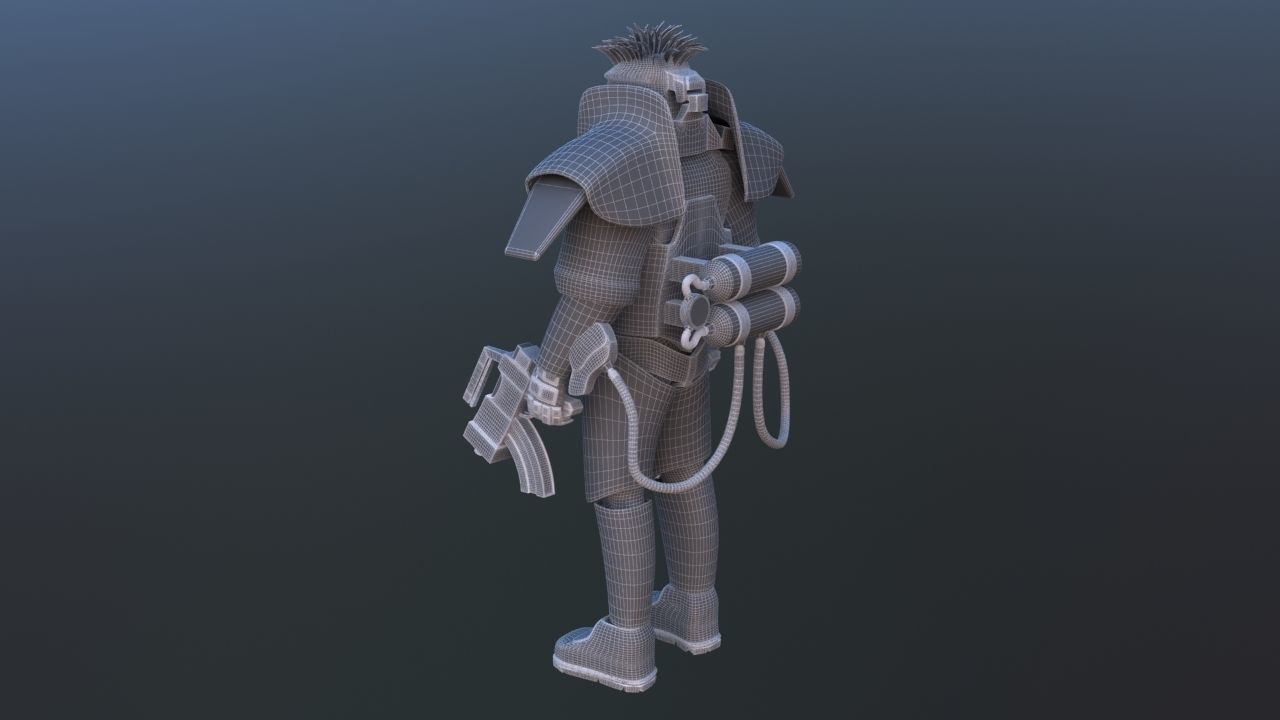 Futuristic Soldier 3D model_38