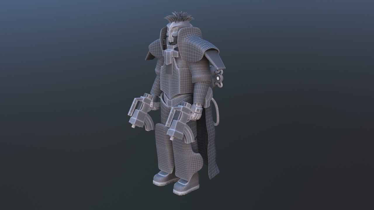 Futuristic Soldier 3D model_28
