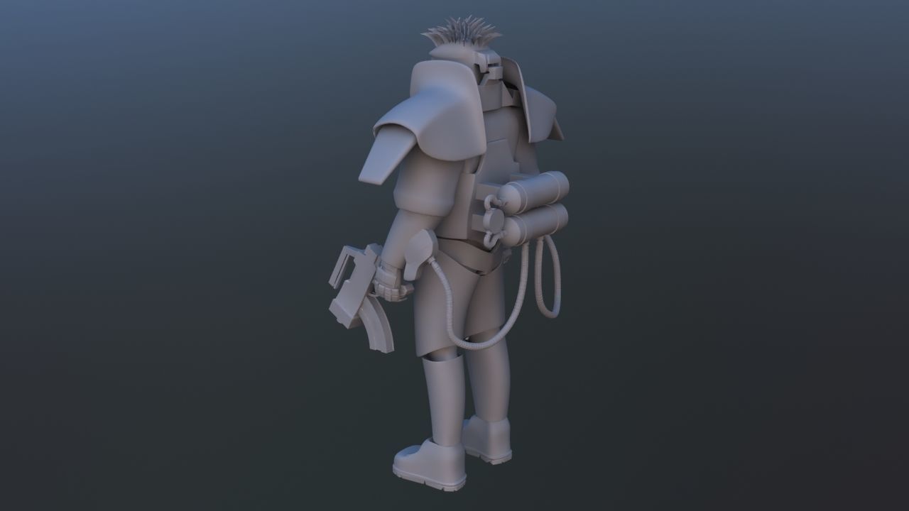 Futuristic Soldier 3D model_26