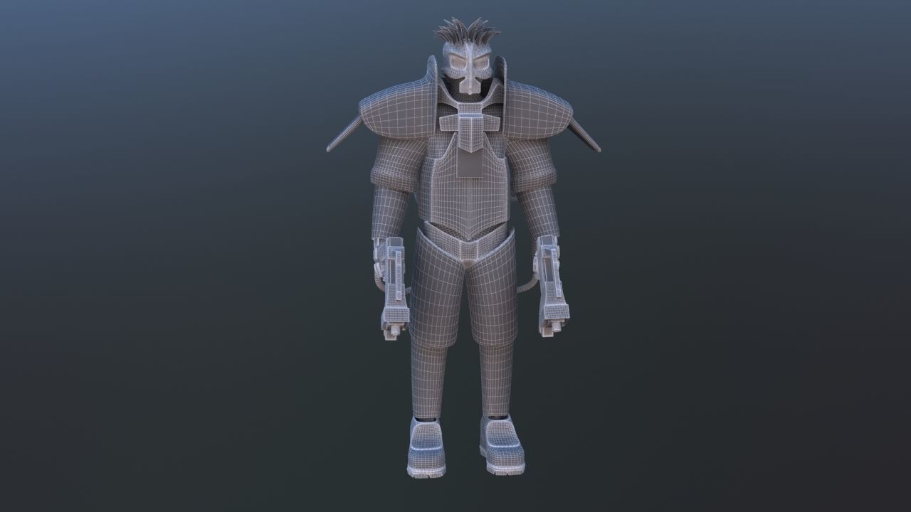 Futuristic Soldier 3D model_37