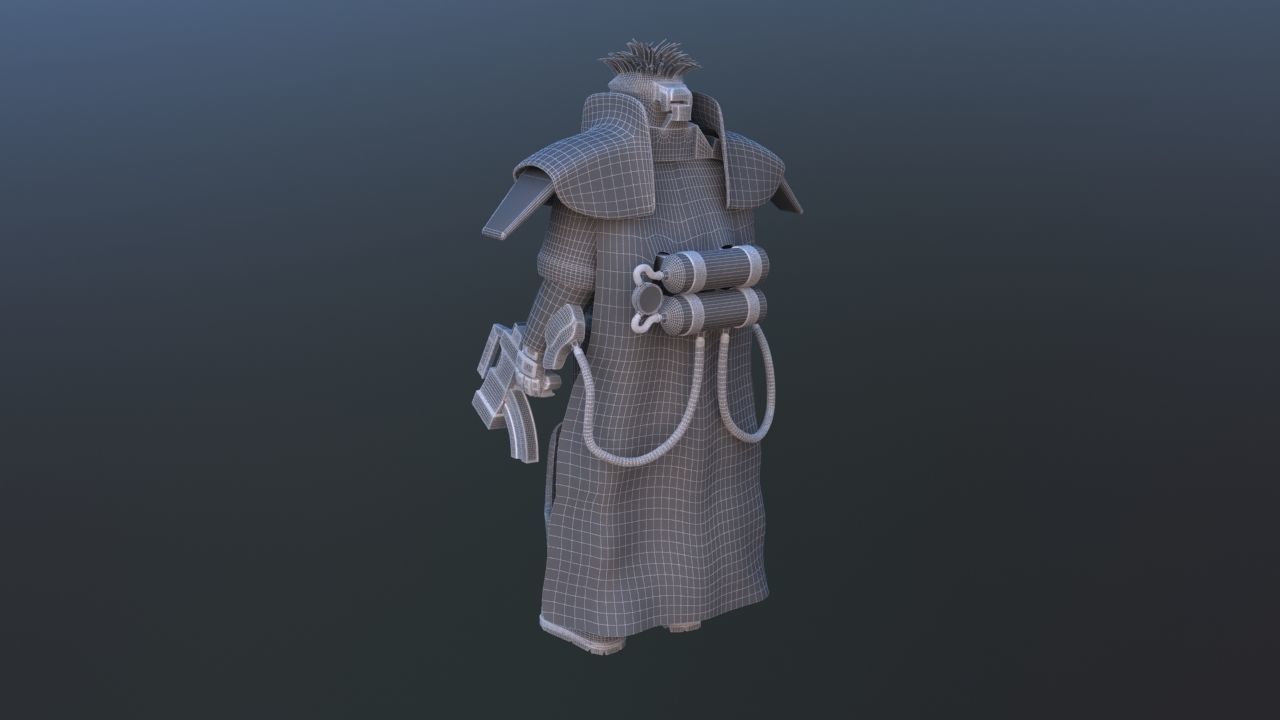 Futuristic Soldier 3D model_30