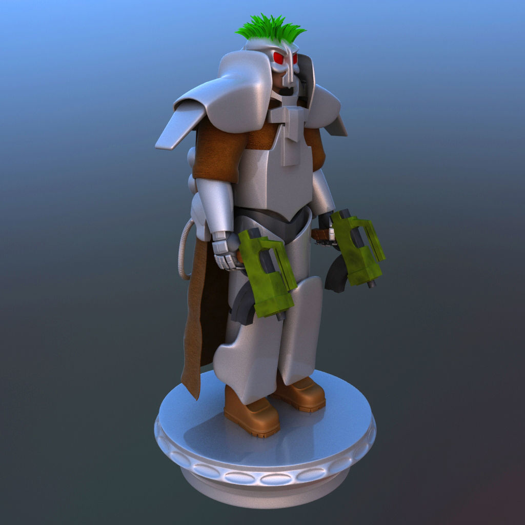Futuristic Soldier 3D model_10