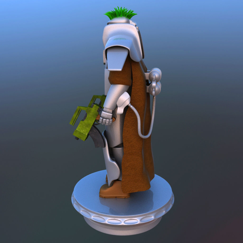 Futuristic Soldier 3D model_2