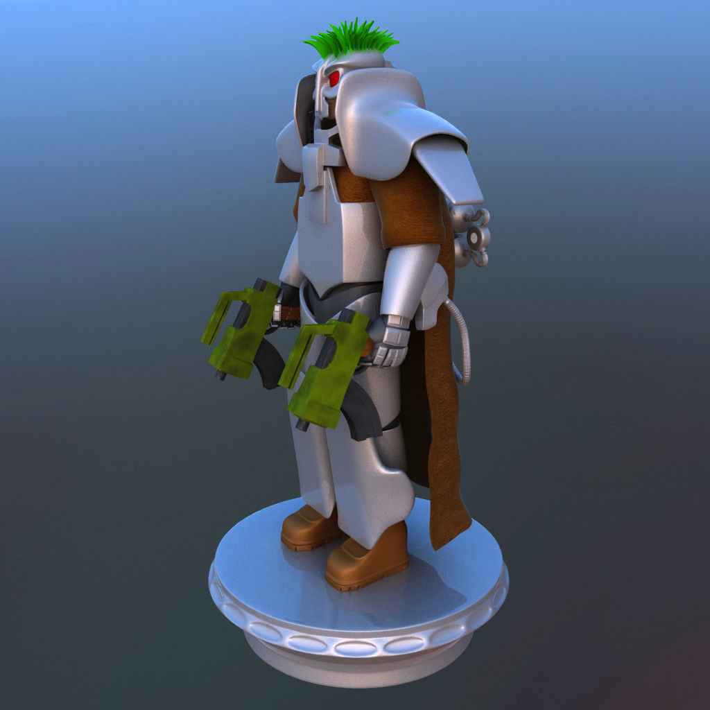 Futuristic Soldier 3D model_1