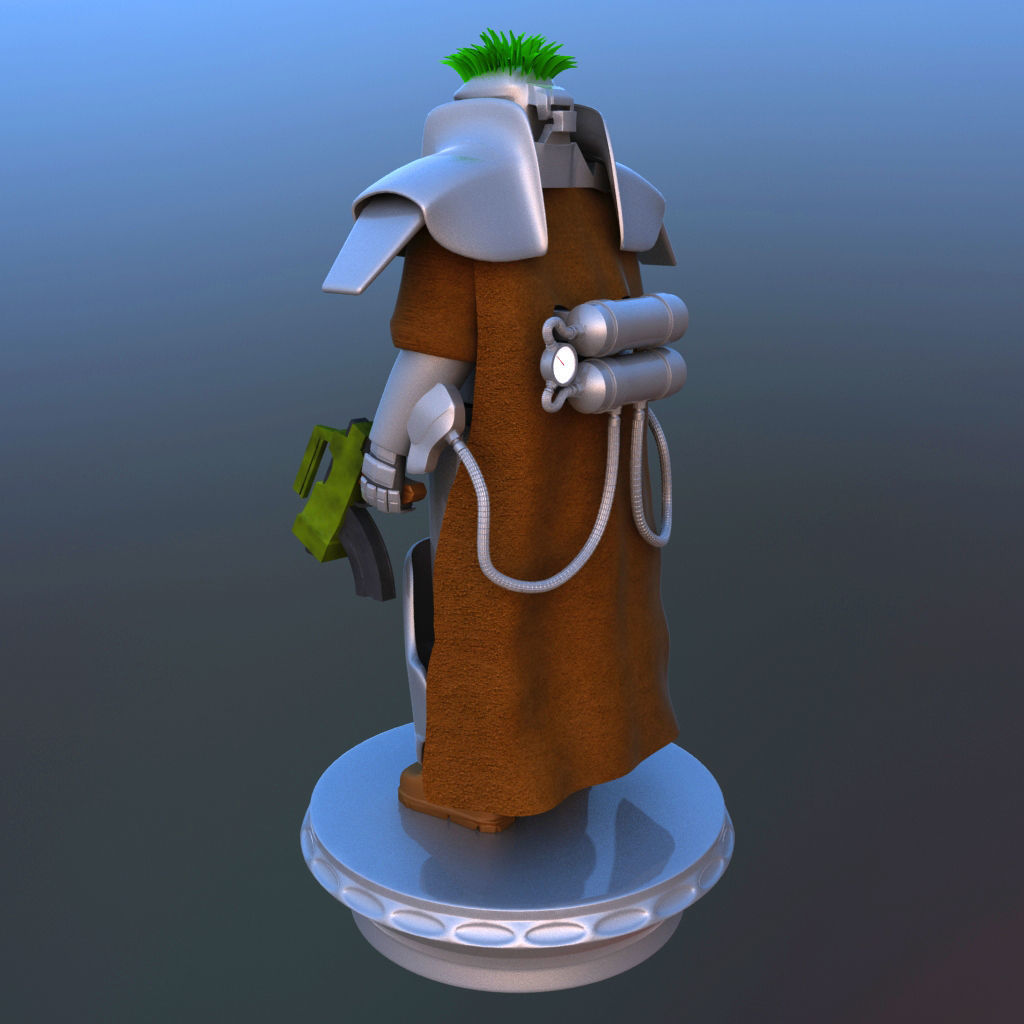 Futuristic Soldier 3D model_3