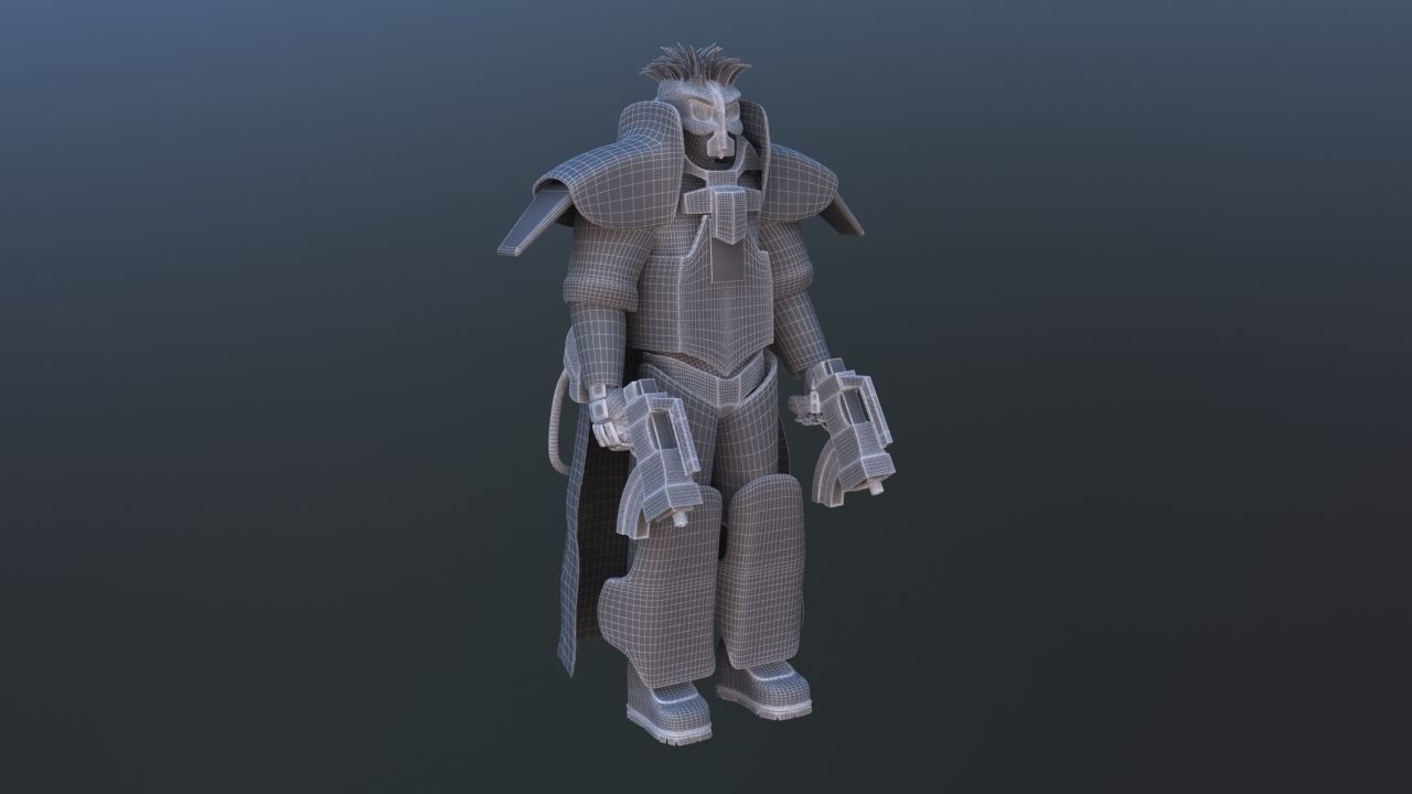 Futuristic Soldier 3D model_34