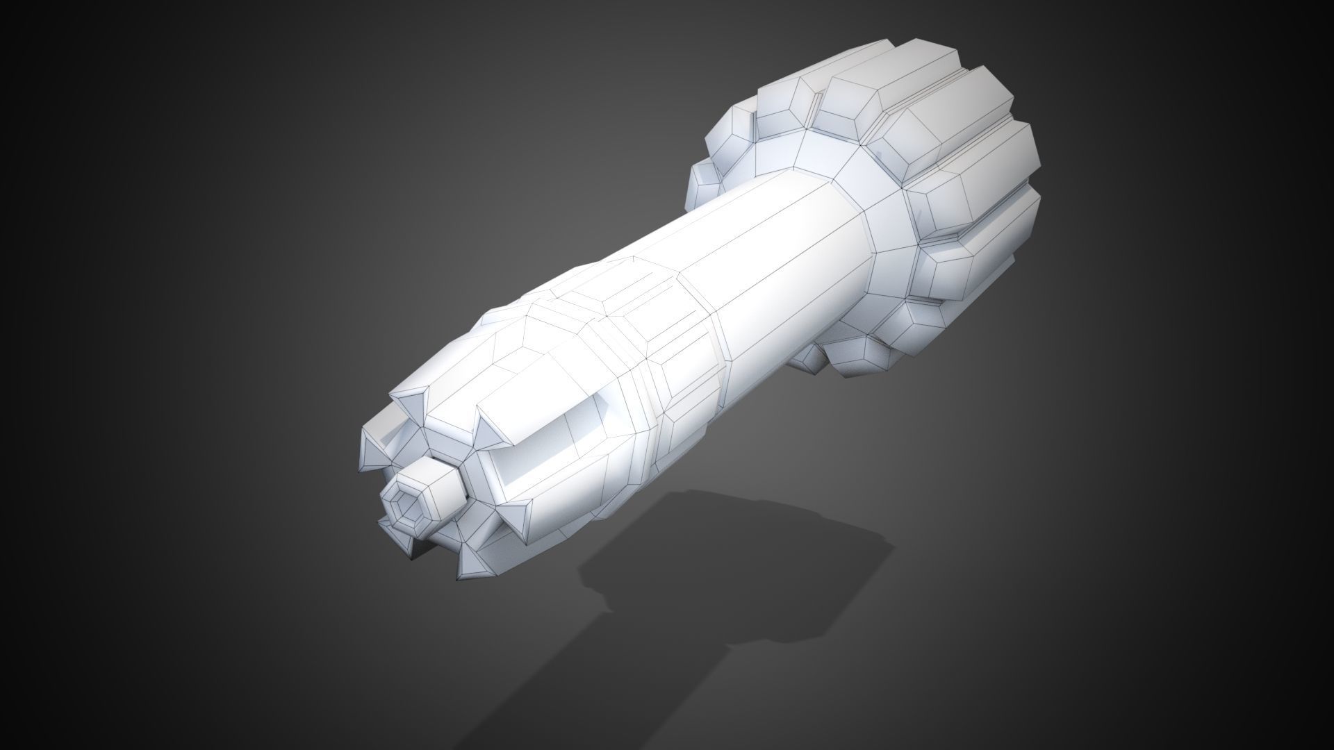 Sci-fi post-apocalyptic grenade Low-poly 3D model_16