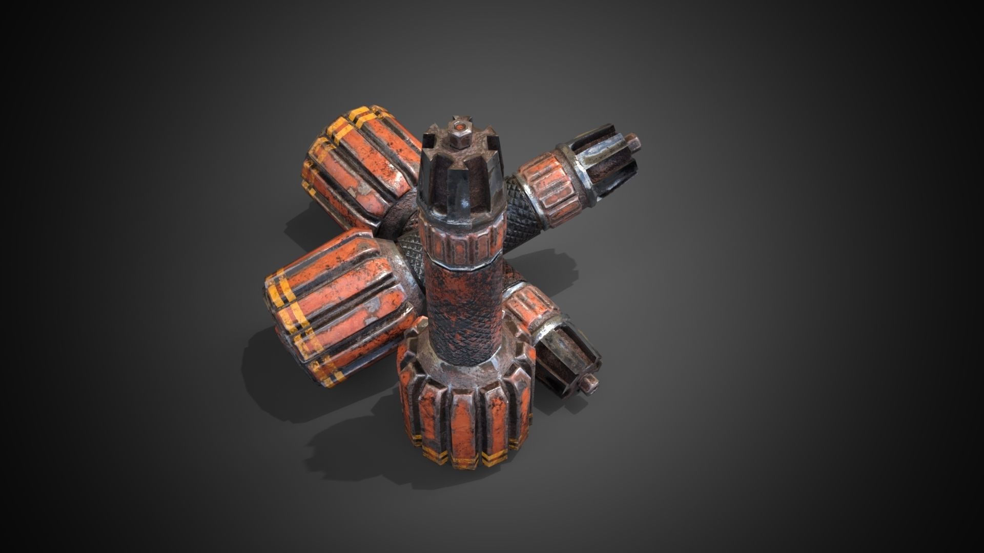 Sci-fi post-apocalyptic grenade Low-poly 3D model_6