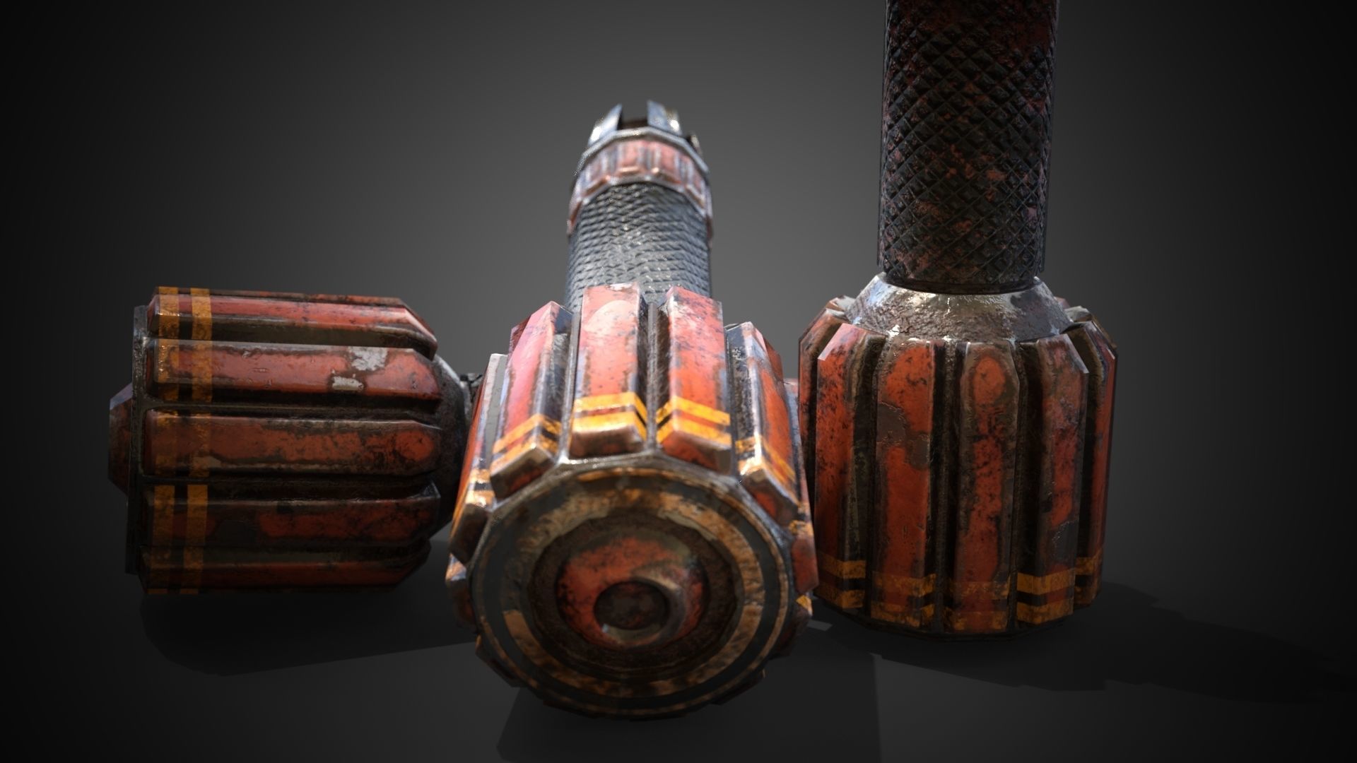 Sci-fi post-apocalyptic grenade Low-poly 3D model_12