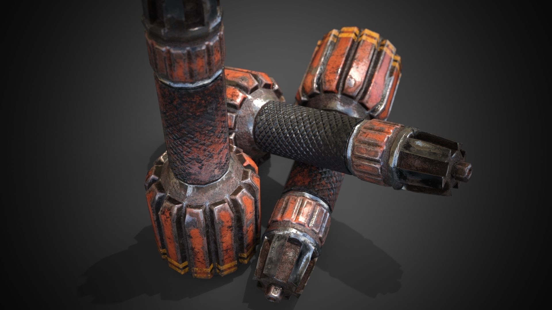 Sci-fi post-apocalyptic grenade Low-poly 3D model_10