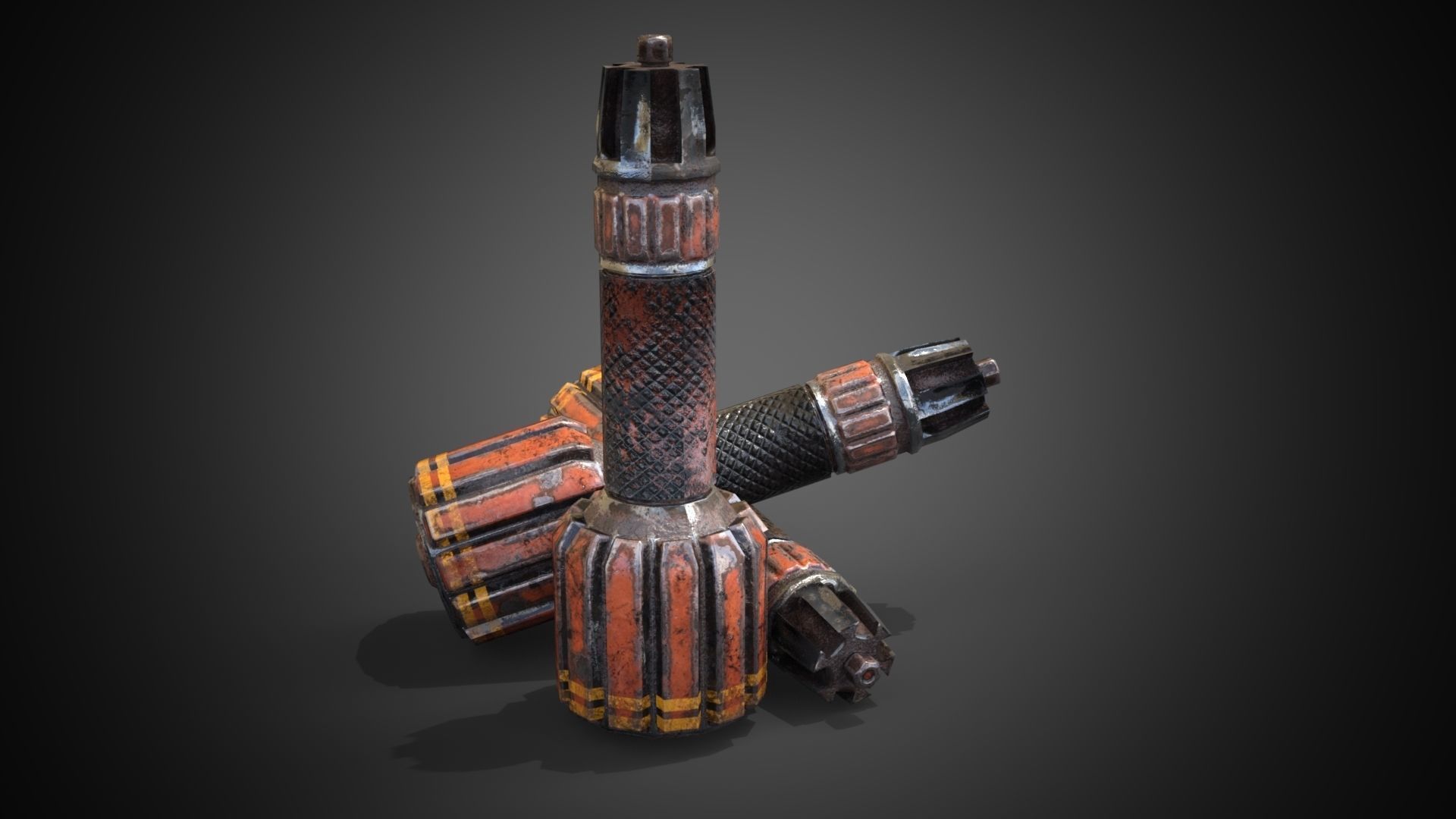 Sci-fi post-apocalyptic grenade Low-poly 3D model_3