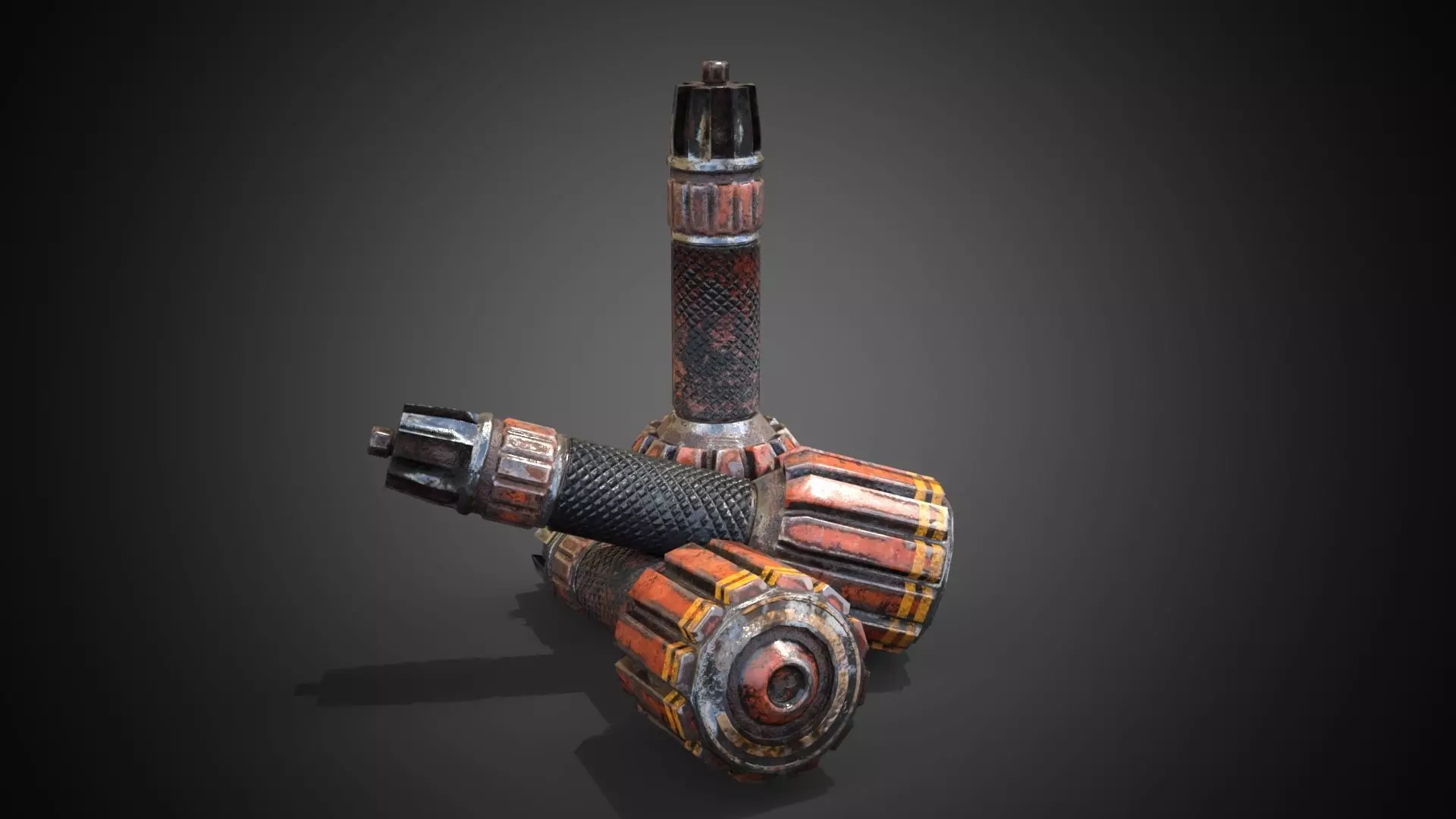 Sci-fi post-apocalyptic grenade Low-poly 3D model_0