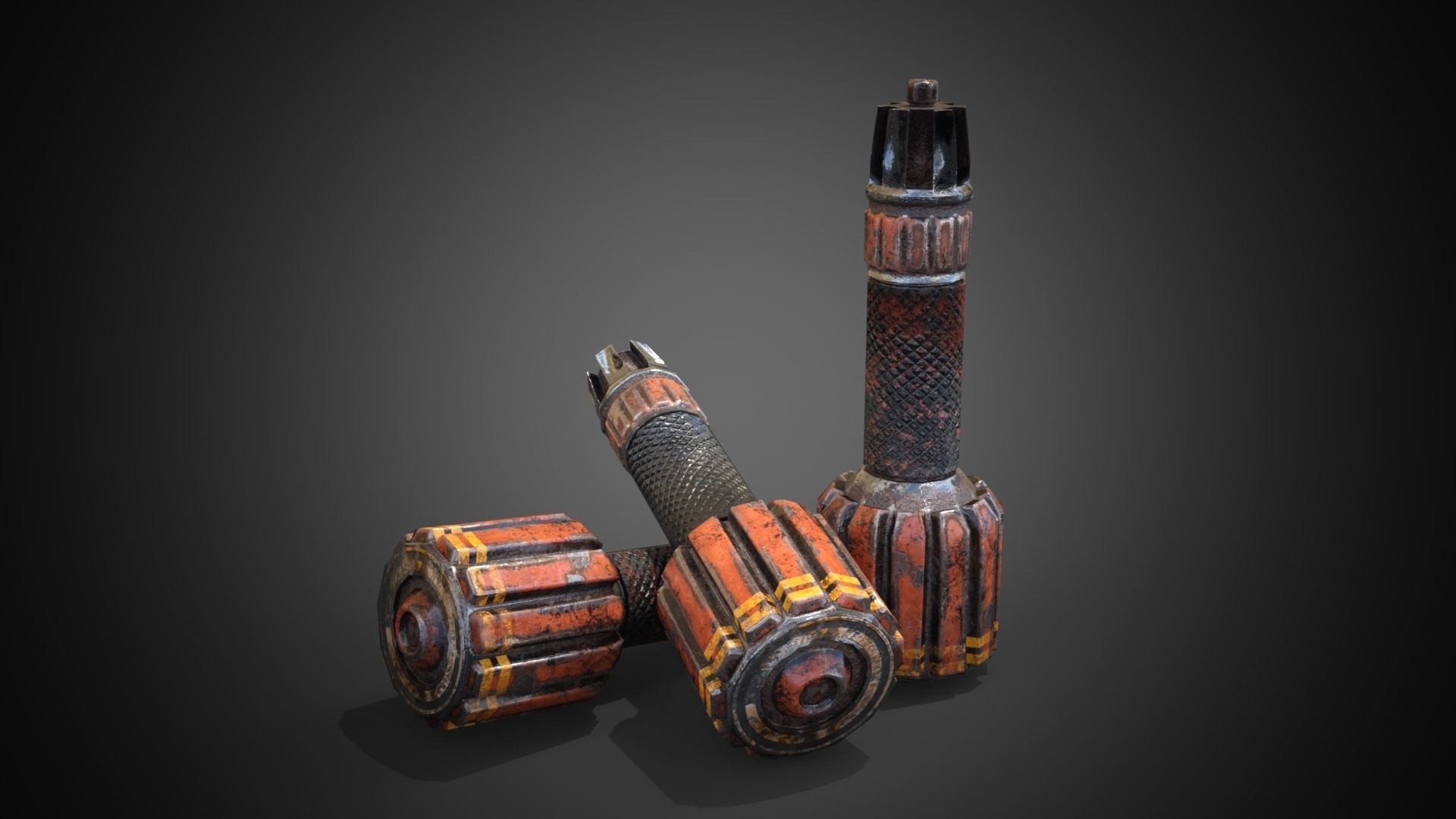 Sci-fi post-apocalyptic grenade Low-poly 3D model_2