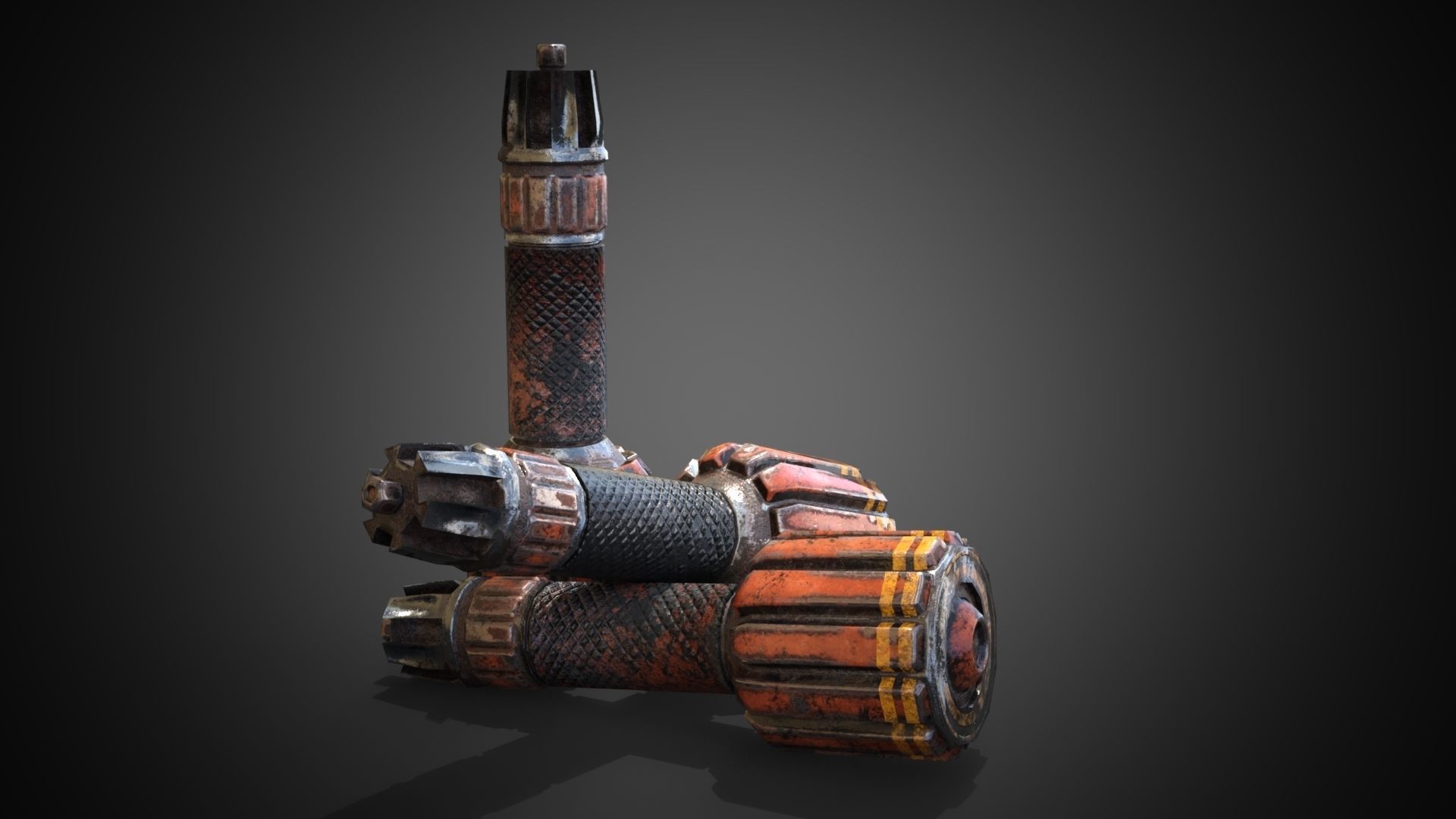 Sci-fi post-apocalyptic grenade Low-poly 3D model_7