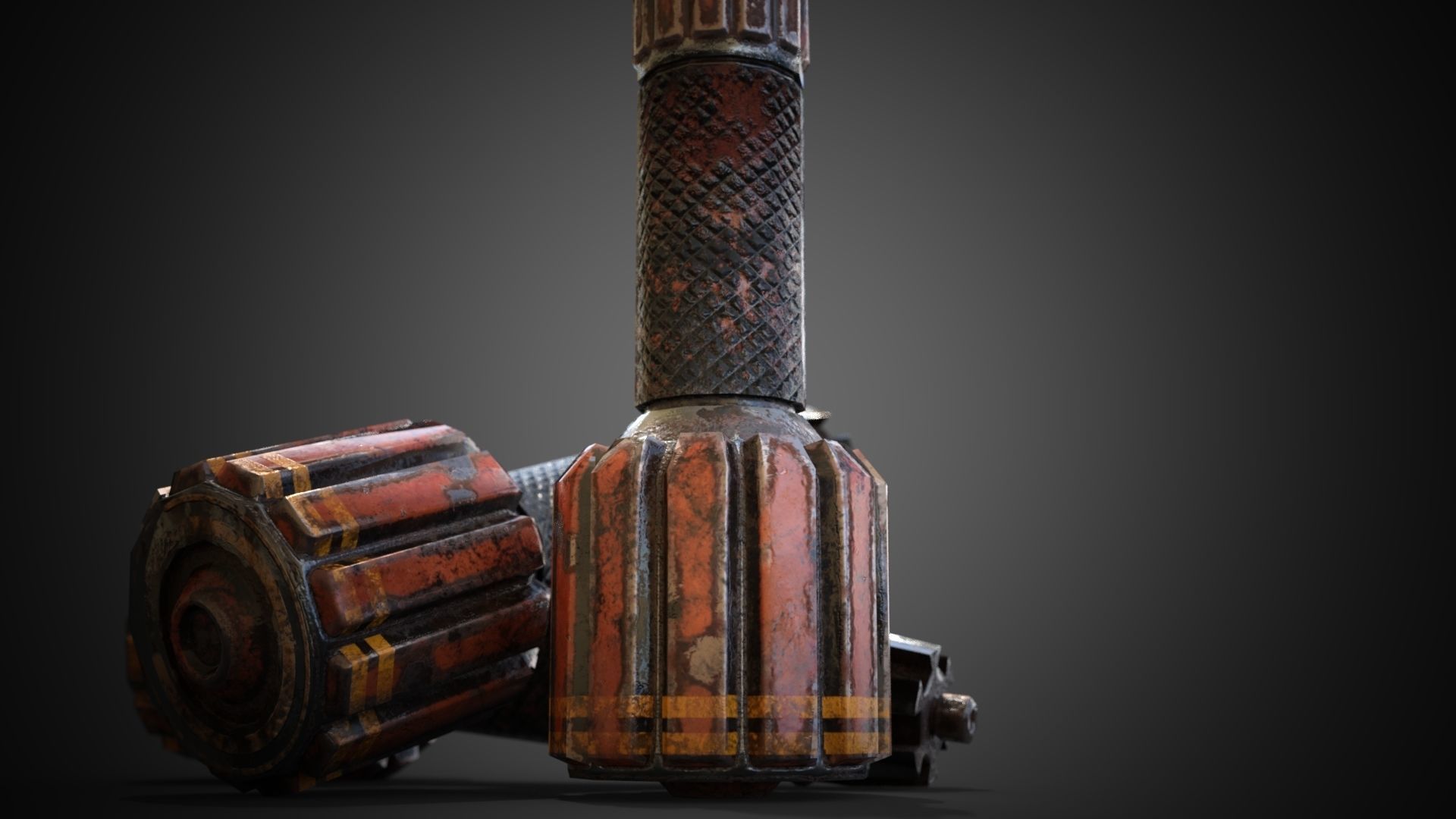 Sci-fi post-apocalyptic grenade Low-poly 3D model_11