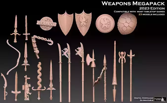 Weapons Megapack 2023 Edition 3D print model