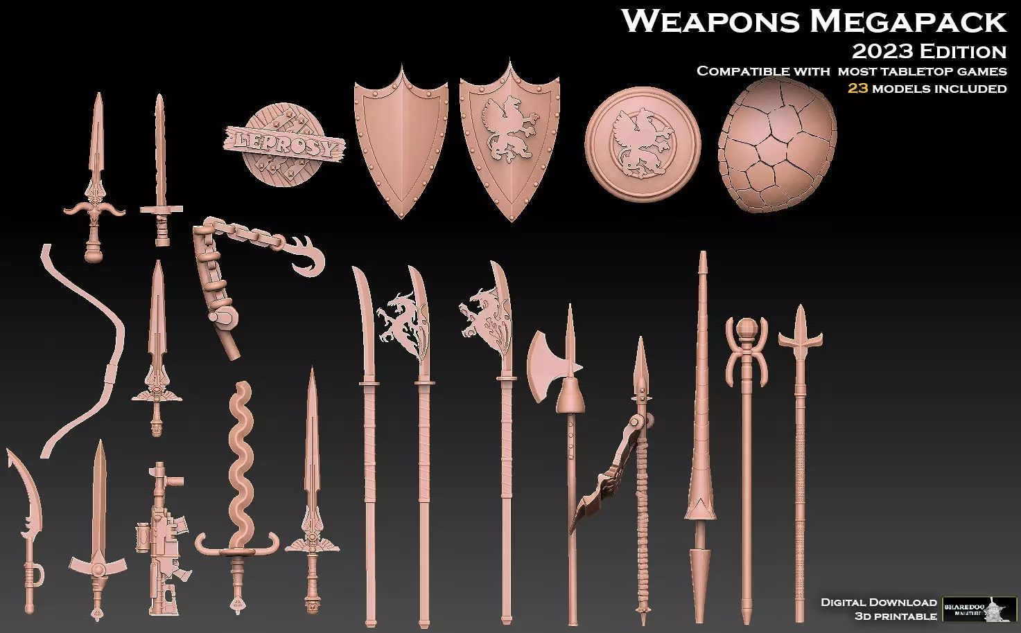 Weapons Megapack 2023 Edition 3D print model_0