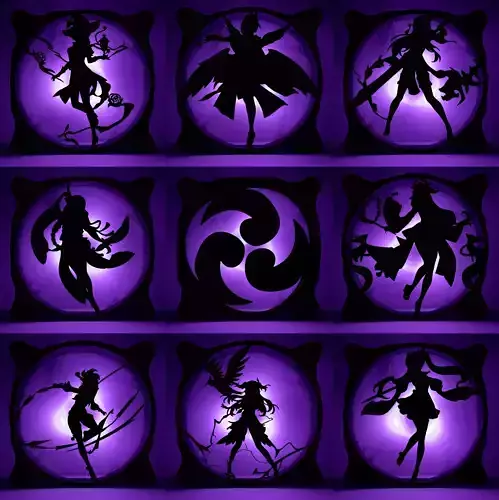 Genshin Impact Characters Electro PC fan cover  3D Model Collection