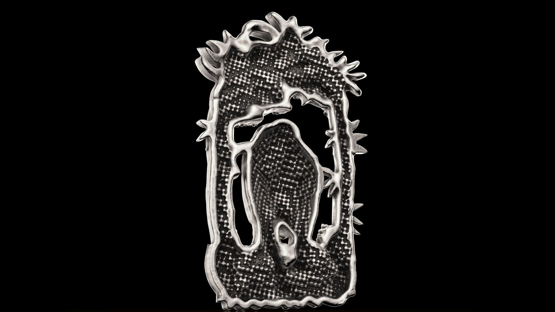 Panther in the jungle pendant 3D print model_5