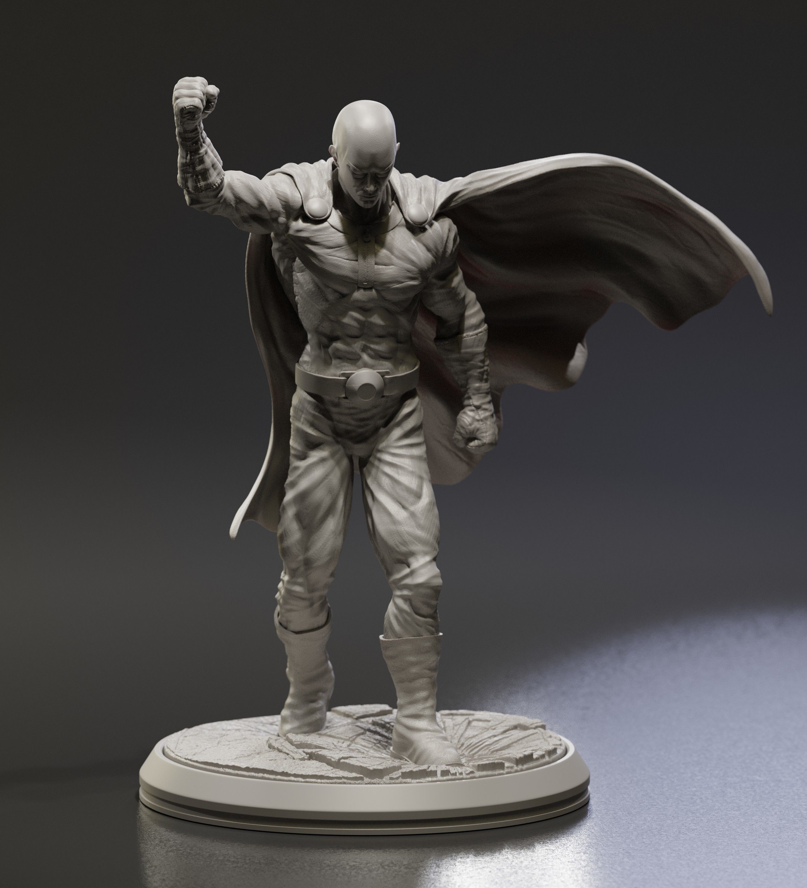 One Punch Man - Saitama Statue 3D Model ST 3D print model_6