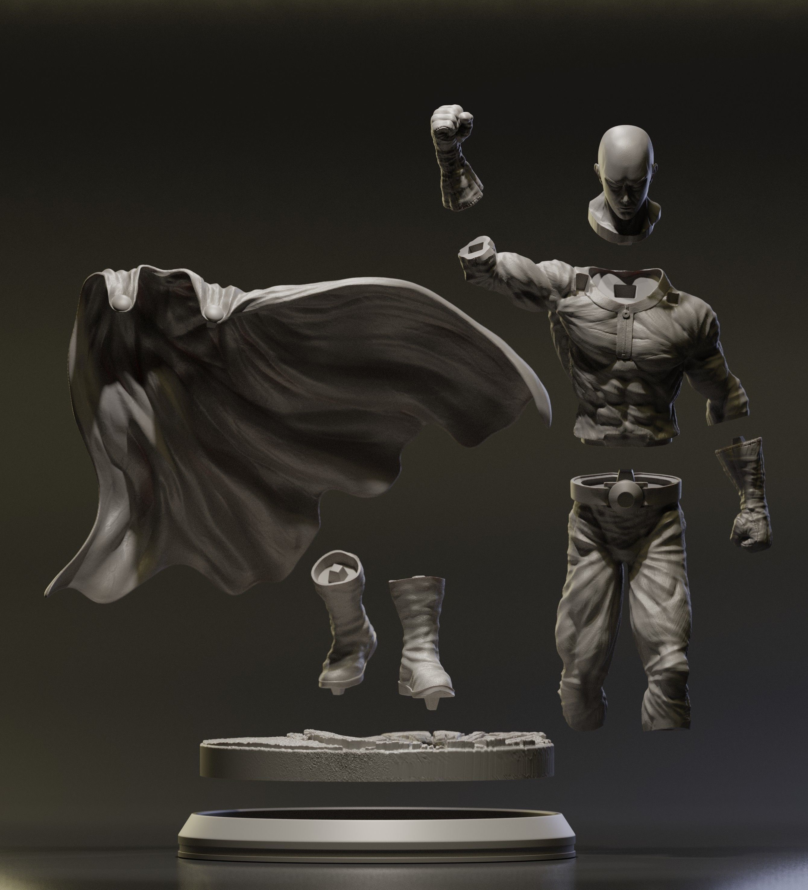 One Punch Man - Saitama Statue 3D Model ST 3D print model_8