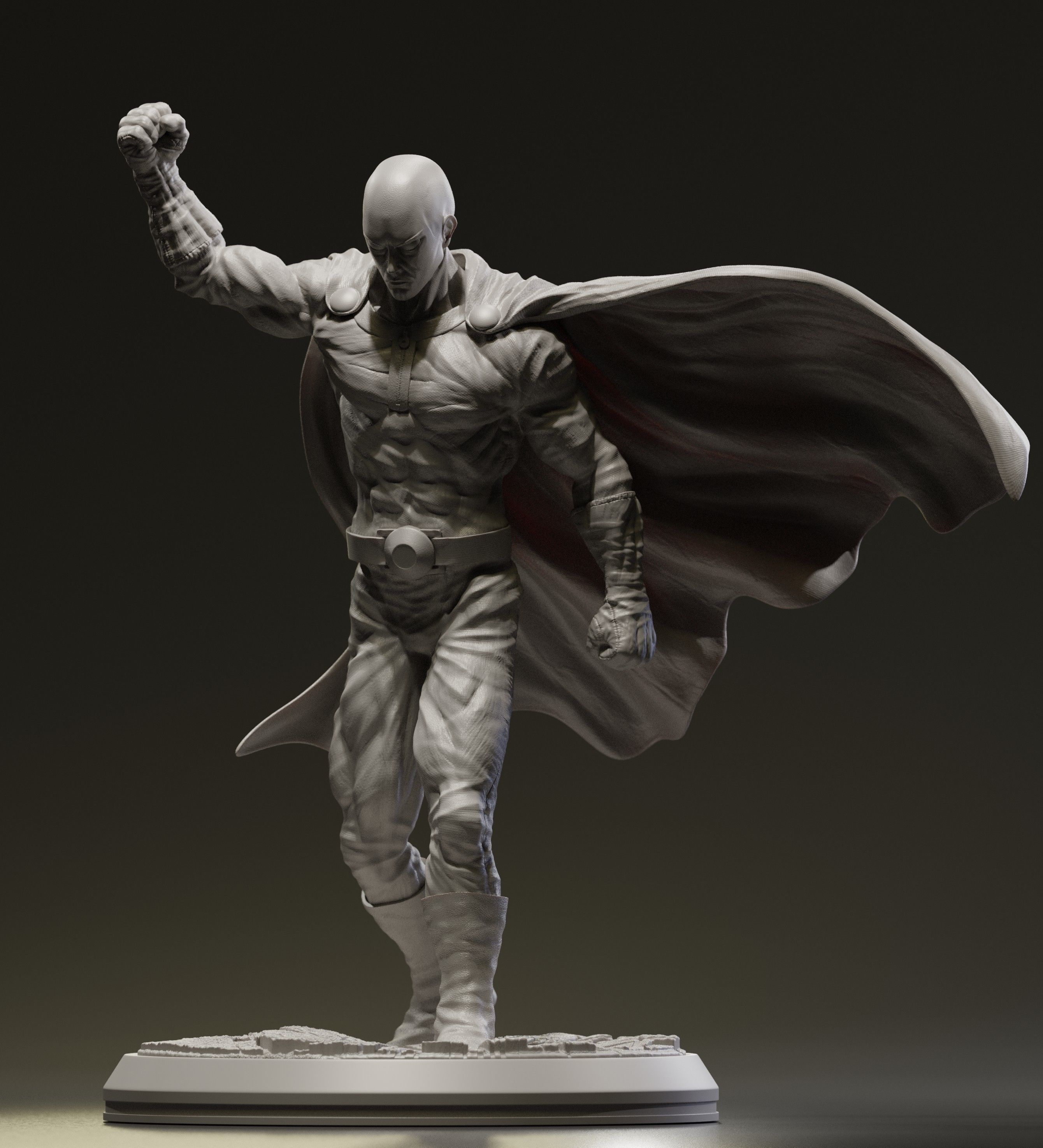One Punch Man - Saitama Statue 3D Model ST 3D print model_5